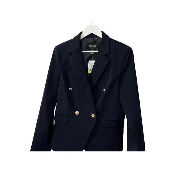 KAREN KANE BLAZER WOMENS SIZE MEDIUM LINED FITTED CLASSIC BUTTONS NAVY NEW - Picture 8 of 14